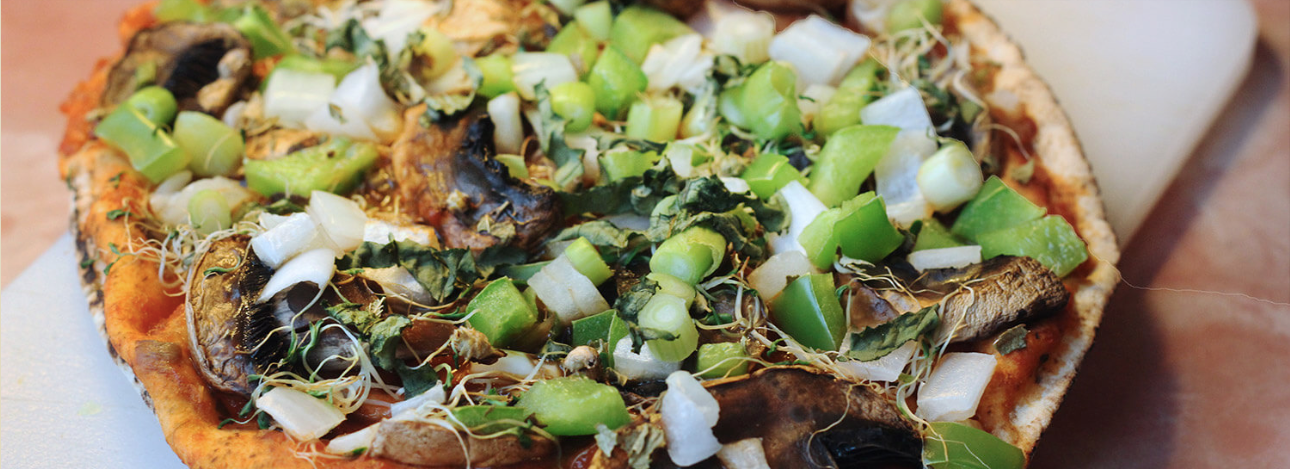 Mary McDougall's Fast Pizza on pita bread