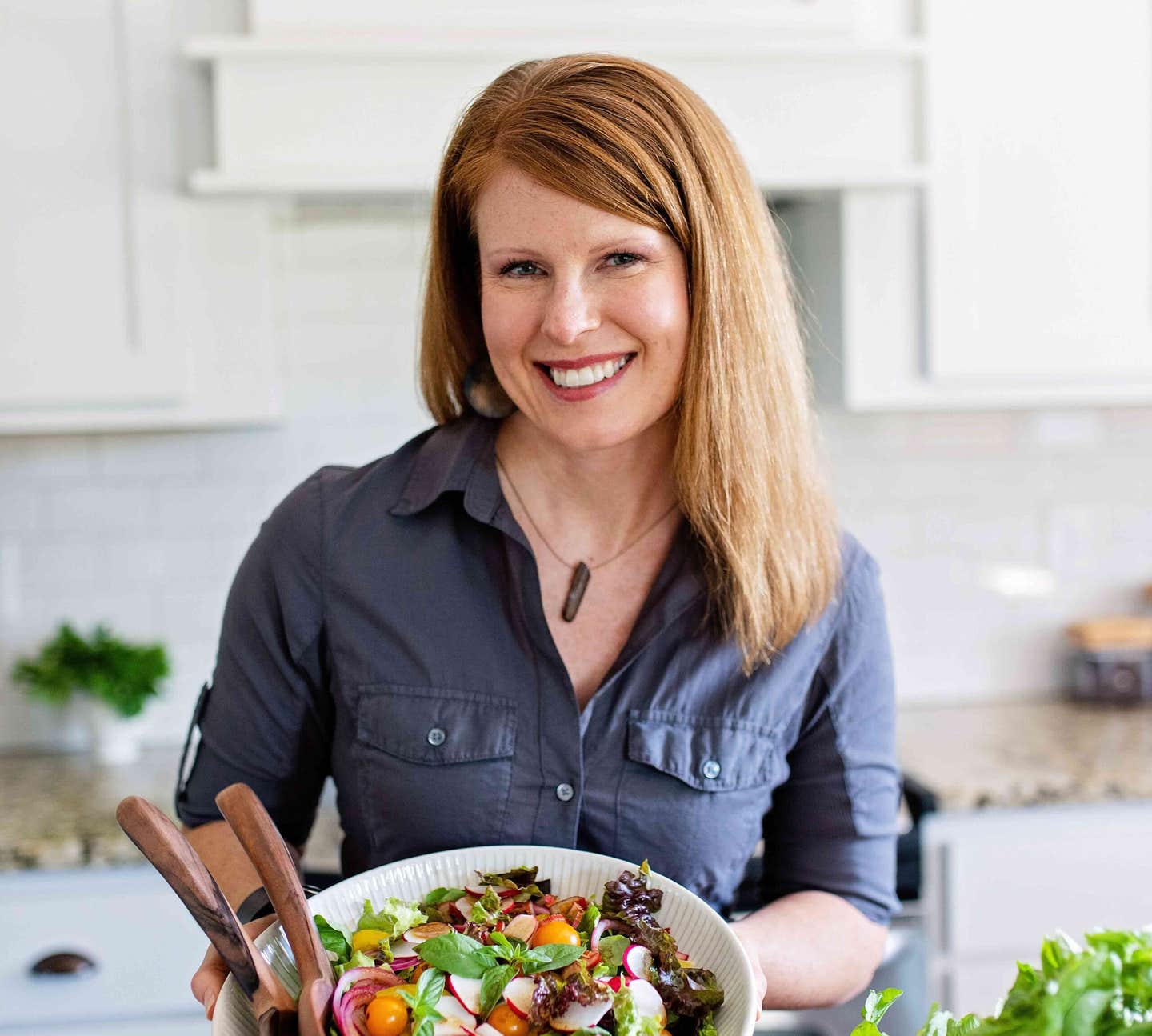 Headshot of recipe developer and nutritionist Laura Marzen by Theresa Schumacher Photography