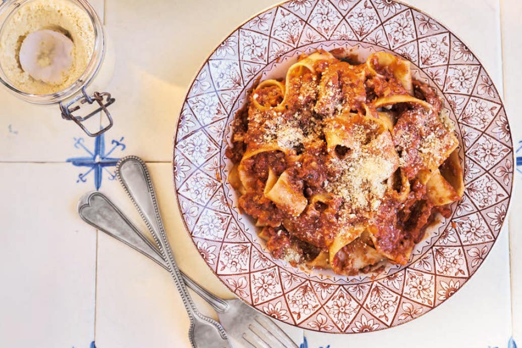 Giuseppe Federici vegan walnut ragu, from Plant-Based Italian Cooking cookbook