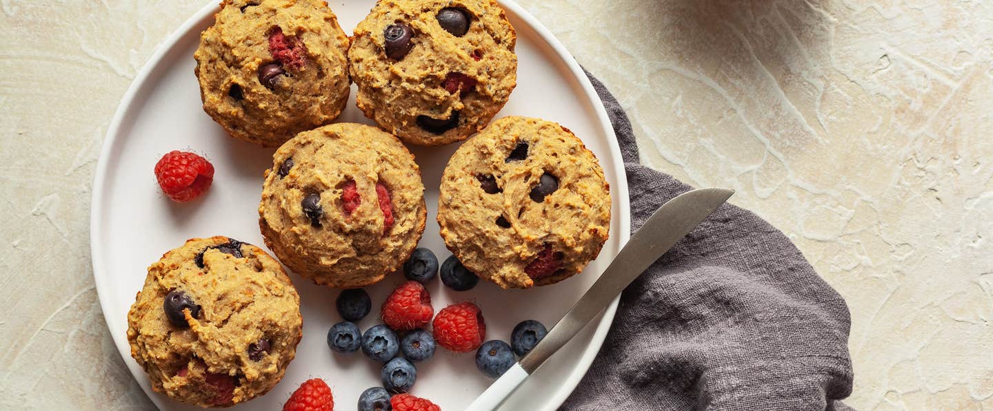 Blueberry-Raspberry Aquafaba Muffins