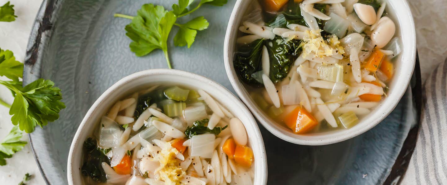 Cannellini Bean, Kale, and Orzo Soup