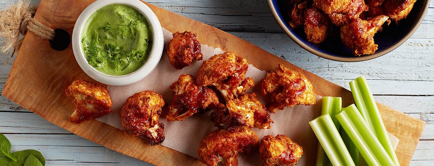 Crispy Vegan Buffalo Cauliflower Bites