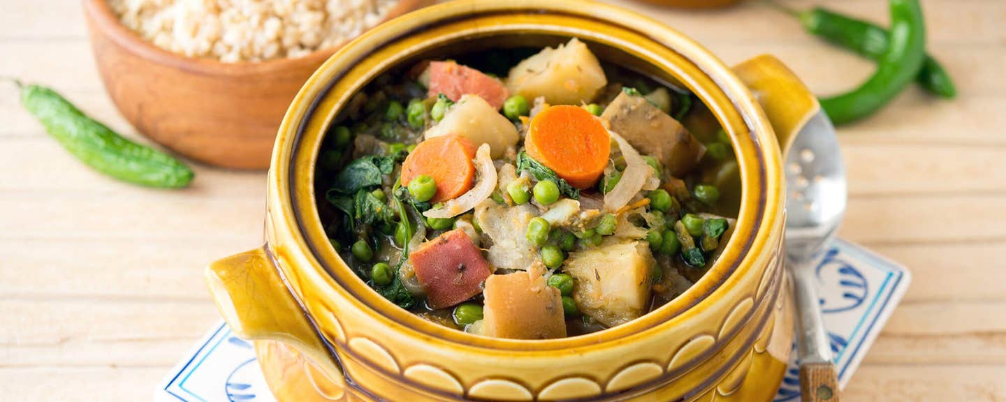 Jamaican Green Pea and Spinach Stew