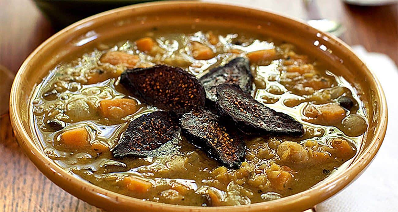 A bowl of Moroccan Bean Stew with Sweet Potatoes