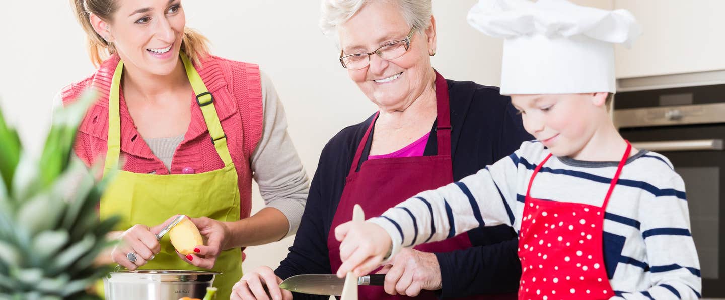 Three generations of woman in the kitchen