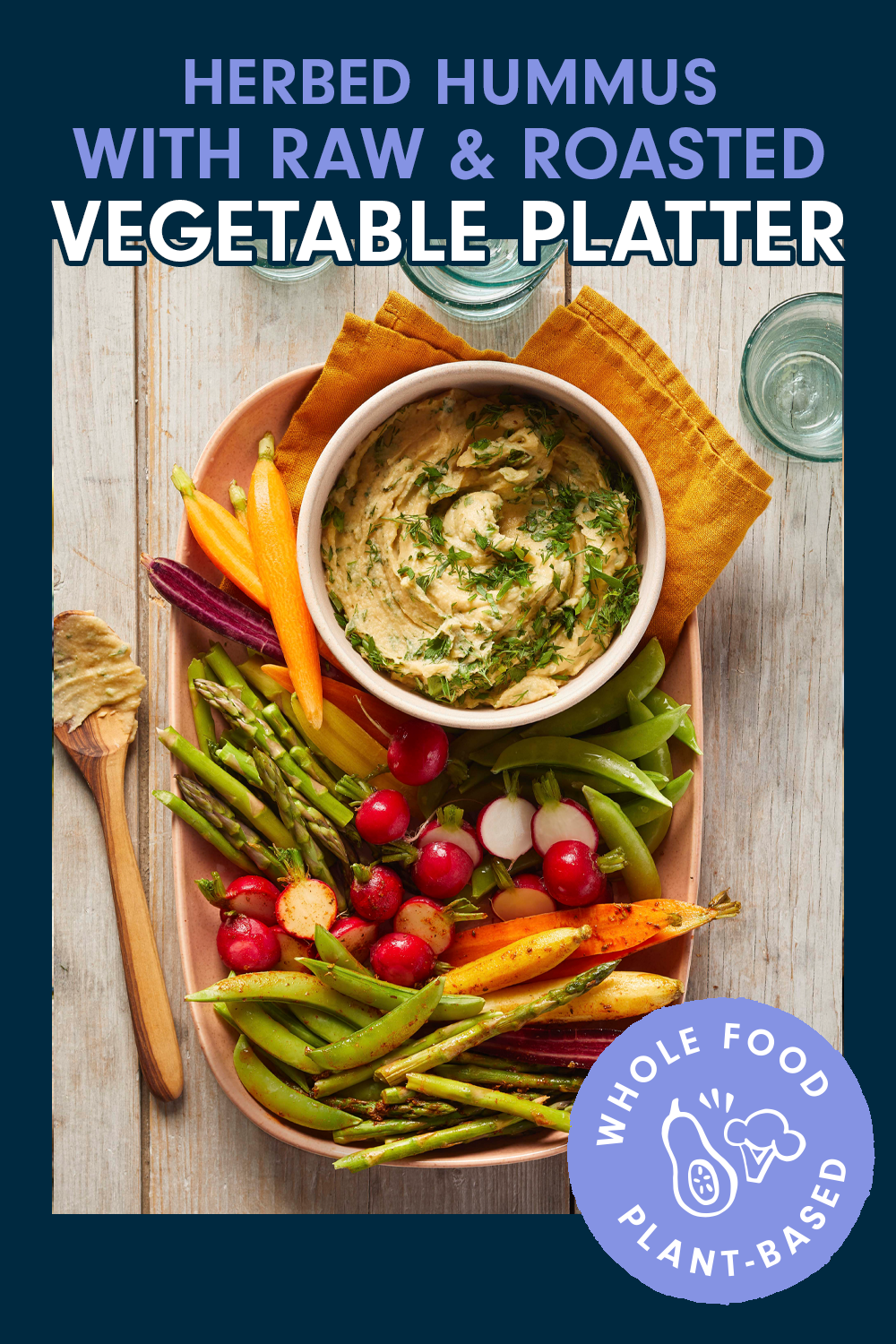 Raw & Roasted Vegetable Platter with Herbed Hummus