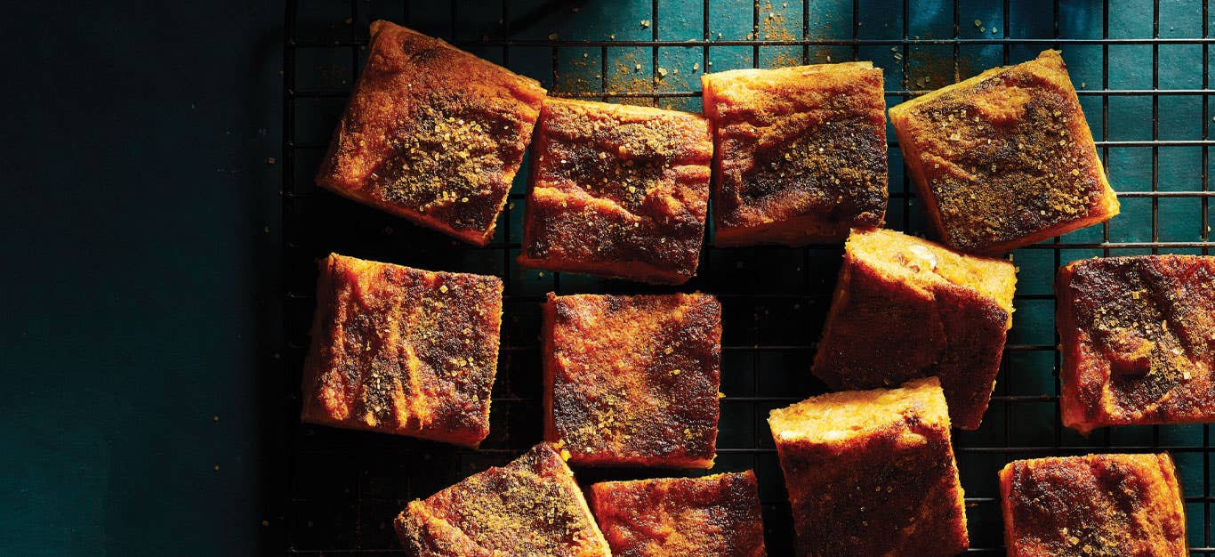 Sweet Potato Bars on a metal cooling rack