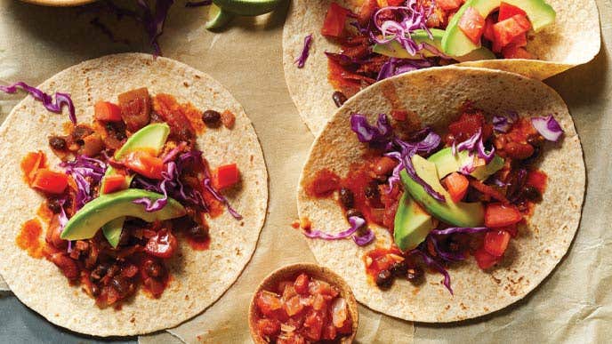 Chili Tacos on brown parchment paper