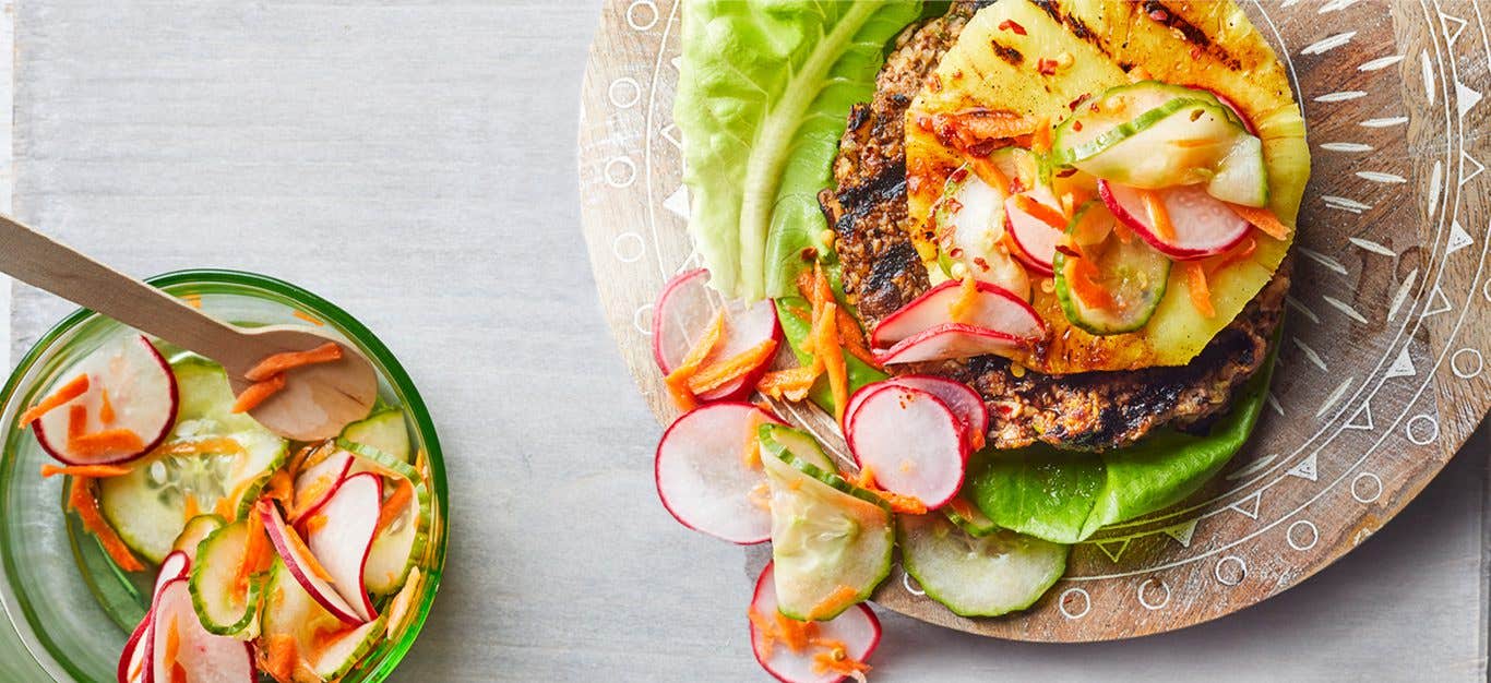 Teriyaki Burger with carrot pickle