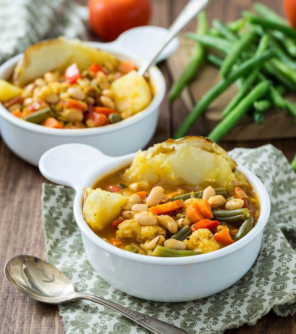 Two bowls of hearty White Bean Stew