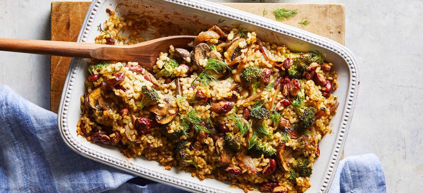 cheesy kidney bean rice vegan casserole