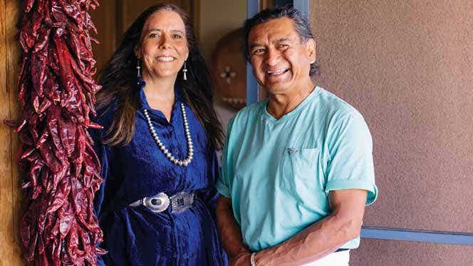 Headshot of Native American chefs Lois Ellen Frank, PhD, and Walter Whitewater