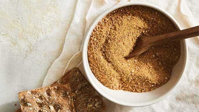 Parmesan Sprinkles in a white ceramic bowl