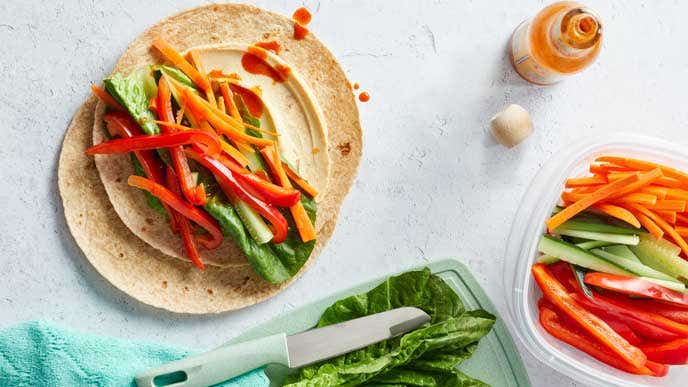 Super-Simple Hummus Veggie Wraps