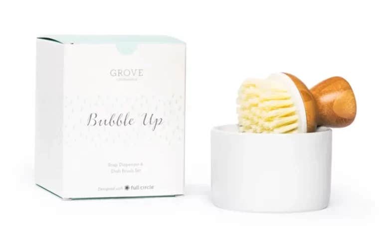 BUBBLE UP DISH SOAP DISPENSER AND BRUSH SET