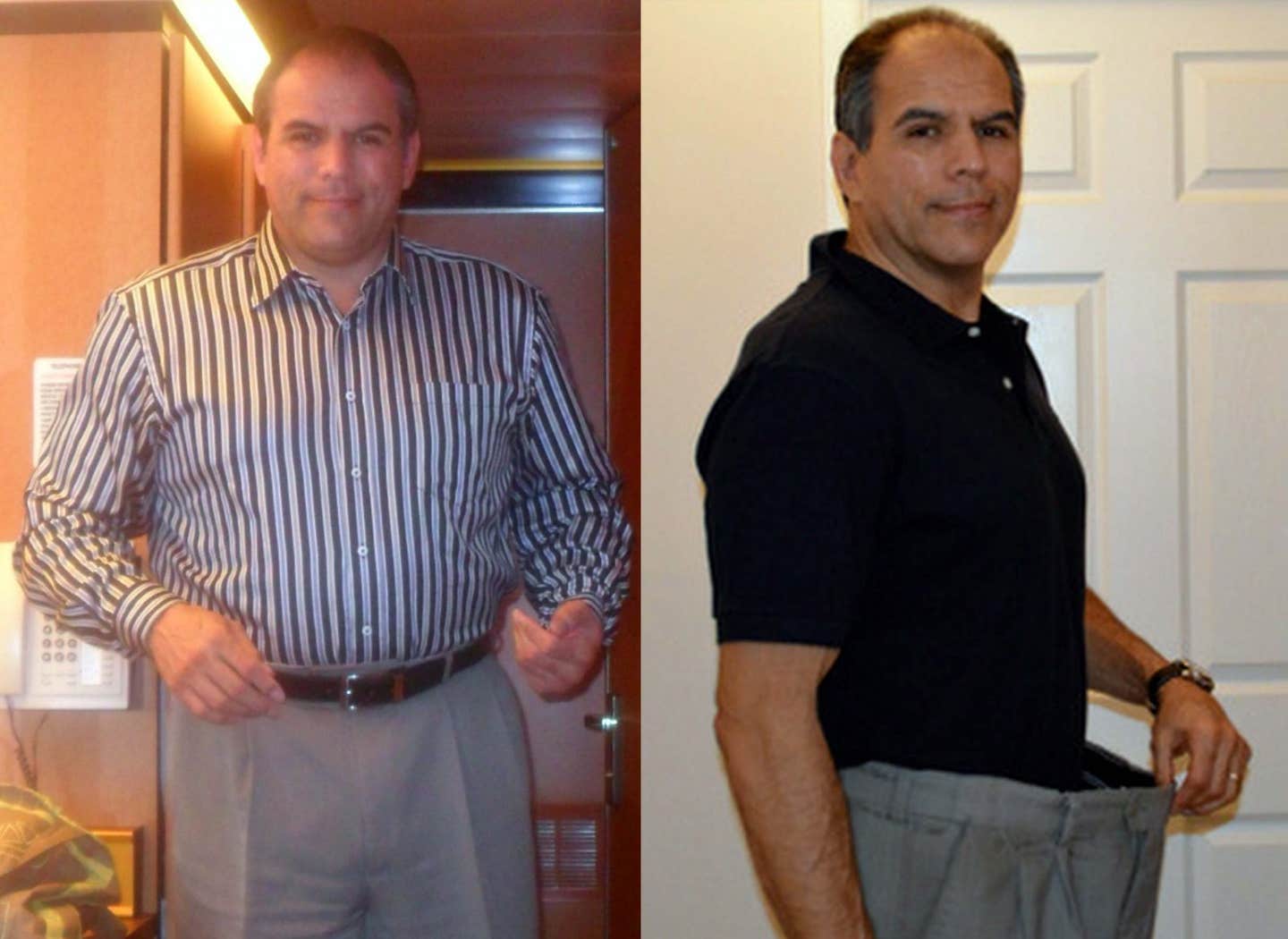 Marc Ramirez before and after he reversed his diabetes and stopped all medications with a plant-based diet