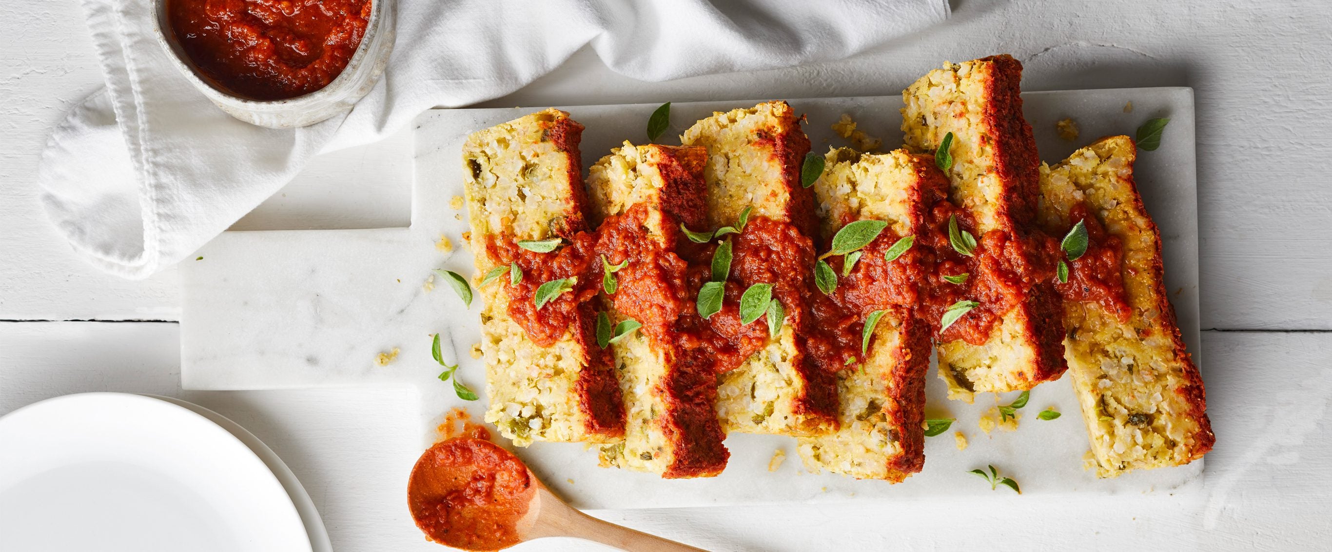 Vegan Red Lentil Loaf with Smoky Tomato Sauce Recipe | ForksoverKnives
