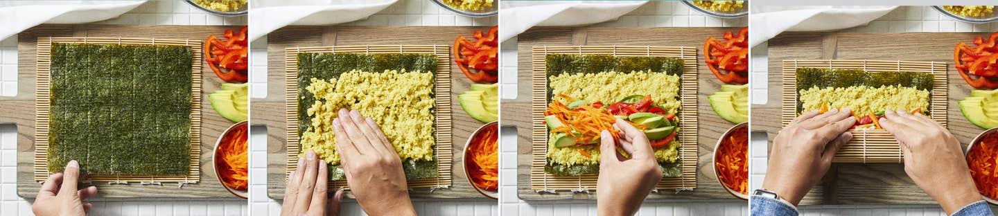 how to make sushi - rolling steps