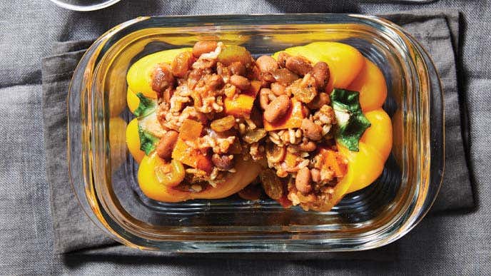 Stuffed Peppers in a glass tupperware