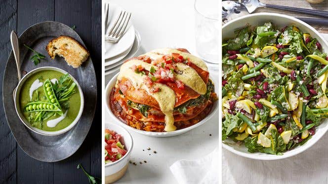 Three Swiss chard recipes: soup, enchilada cakes, and salad